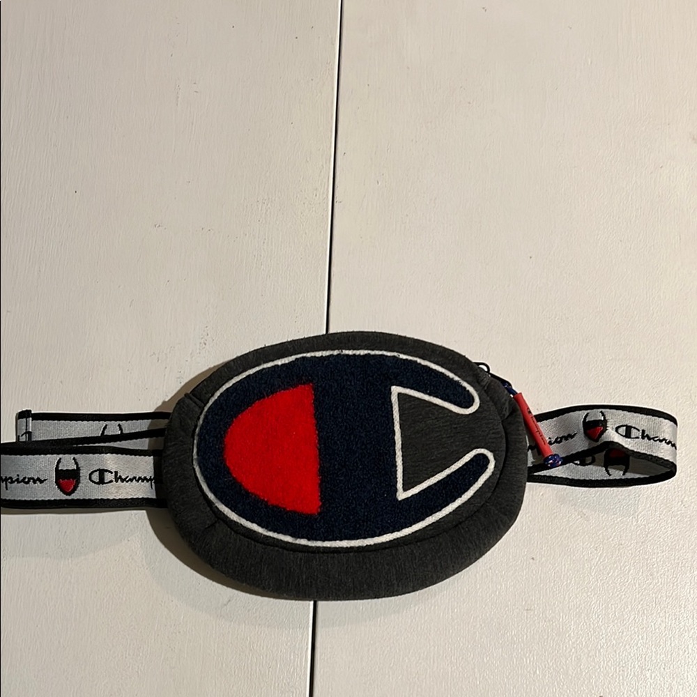 Champion Grey and Red Belt Bag Y2K